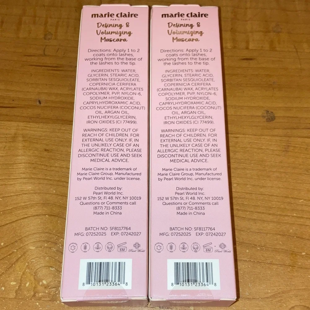 Marie Claire Jet Black Defining & Volumizing Mascara bundle of 2